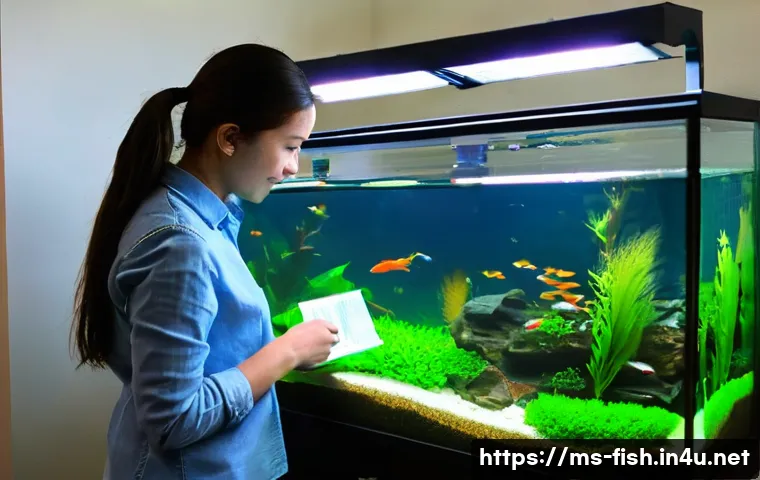 관상어 치료제 추천 - **Prompt:** A young, responsible male or female fish hobbyist (around 18-25 years old) carefully per...
