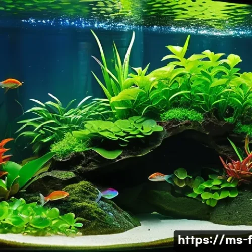 Home 12 수초와 조명 궁합 - **Prompt:** A breathtaking, thriving freshwater aquascape, meticulously designed with a harmonious b...